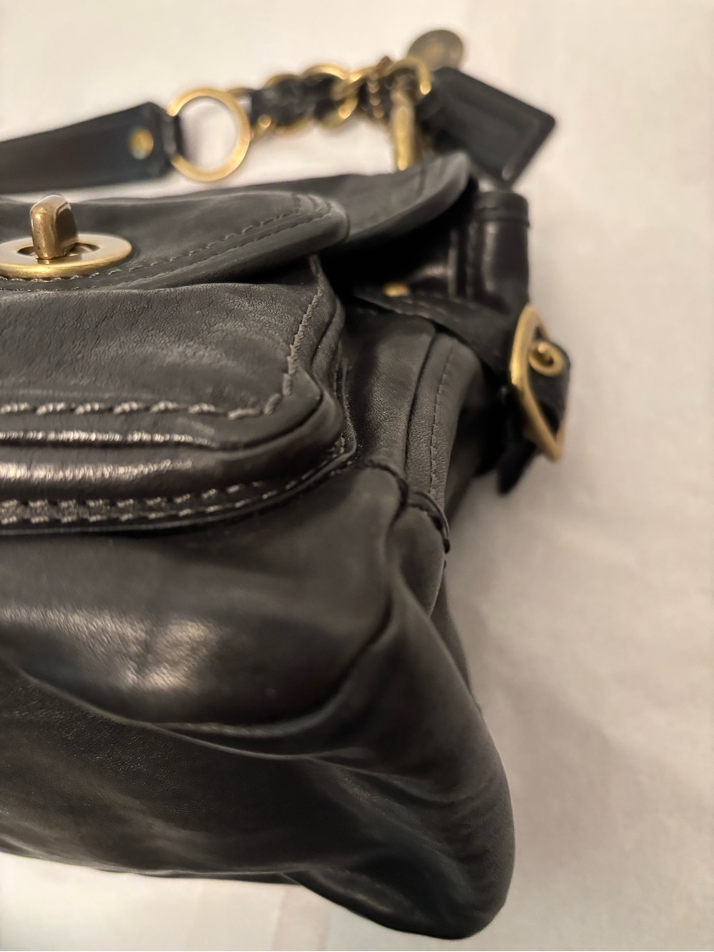 Coach Y2K Anniversary Legacy Leigh black Leather Satchel 11128 Vintage Leigh - Picture 9 of 16
